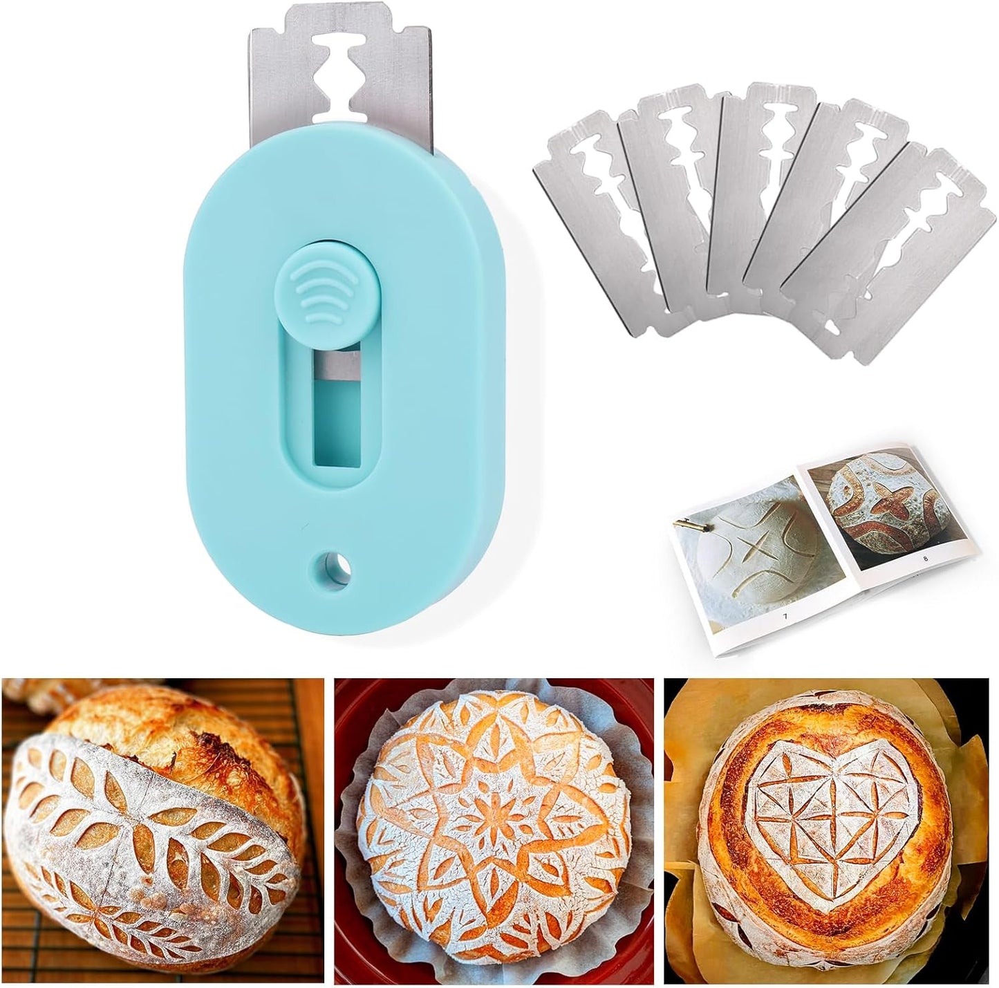 XANGNIER Magnetic Bread Lame - Sourdough Scoring Tool with 5 Razor Blades for Perfect Cuts