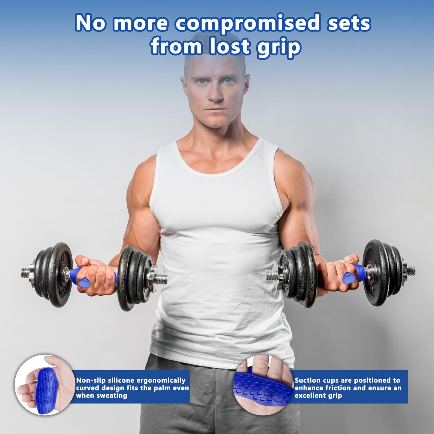 Epritliber Silicone Gym Grips for Weight Lifting,Workout Gloves for Men Alternative,Anti Slip Gym Workout Grip for Women,Rubber Gym Hand Grips-Weightlifting Grips Pad for Ryptfit,Training