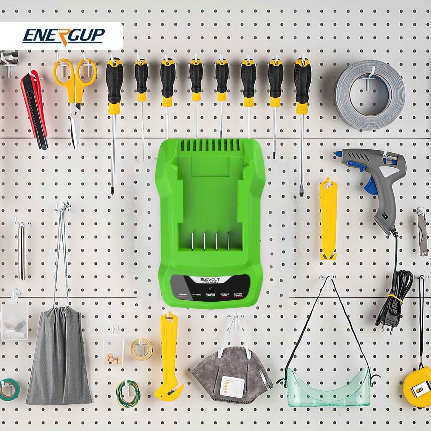 Energup 24V CAF806 Charger for Greenworks 24V Battery, Compatible with 24Volt Li-ion BAG708 BAG709 BAG710 for greenworks Battery Charger 24Volt