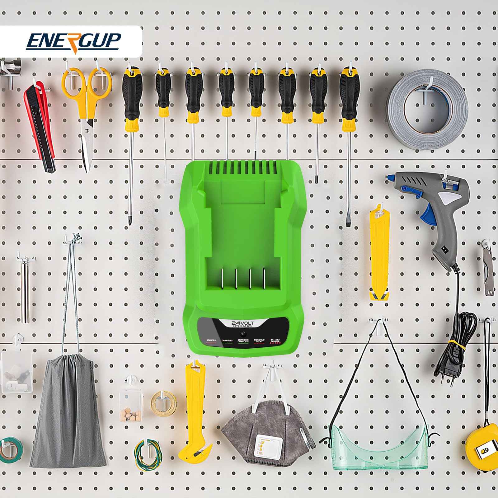 Energup 24V CAF806 Charger for Greenworks 24V Battery, Compatible with 24Volt Li-ion BAG708 BAG709 BAG710 for greenworks Battery Charger 24Volt
