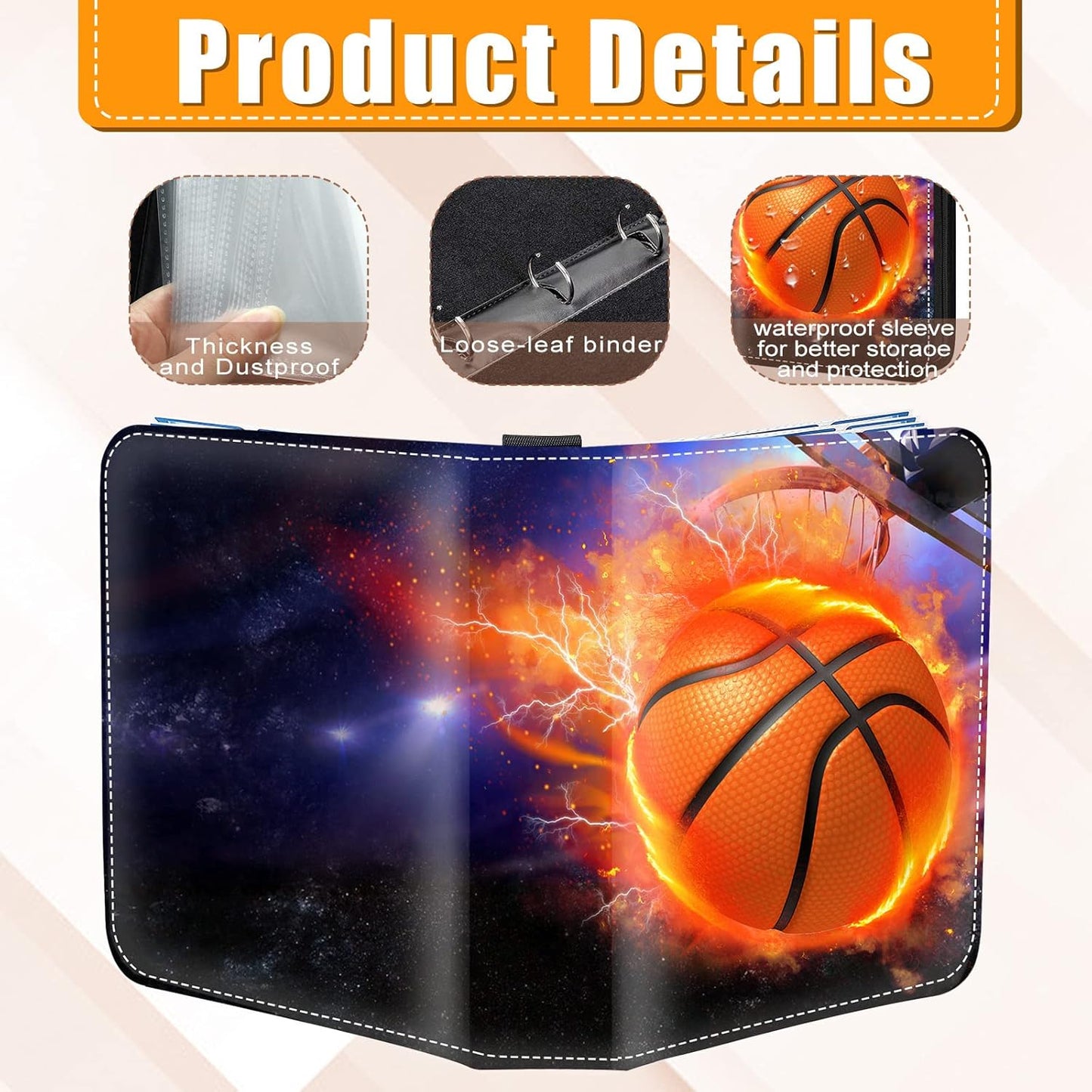 Skiennix Premium Basketball Card Binder - 400 Double-Sided Pockets, Water-Resistant, 3-Ring Album