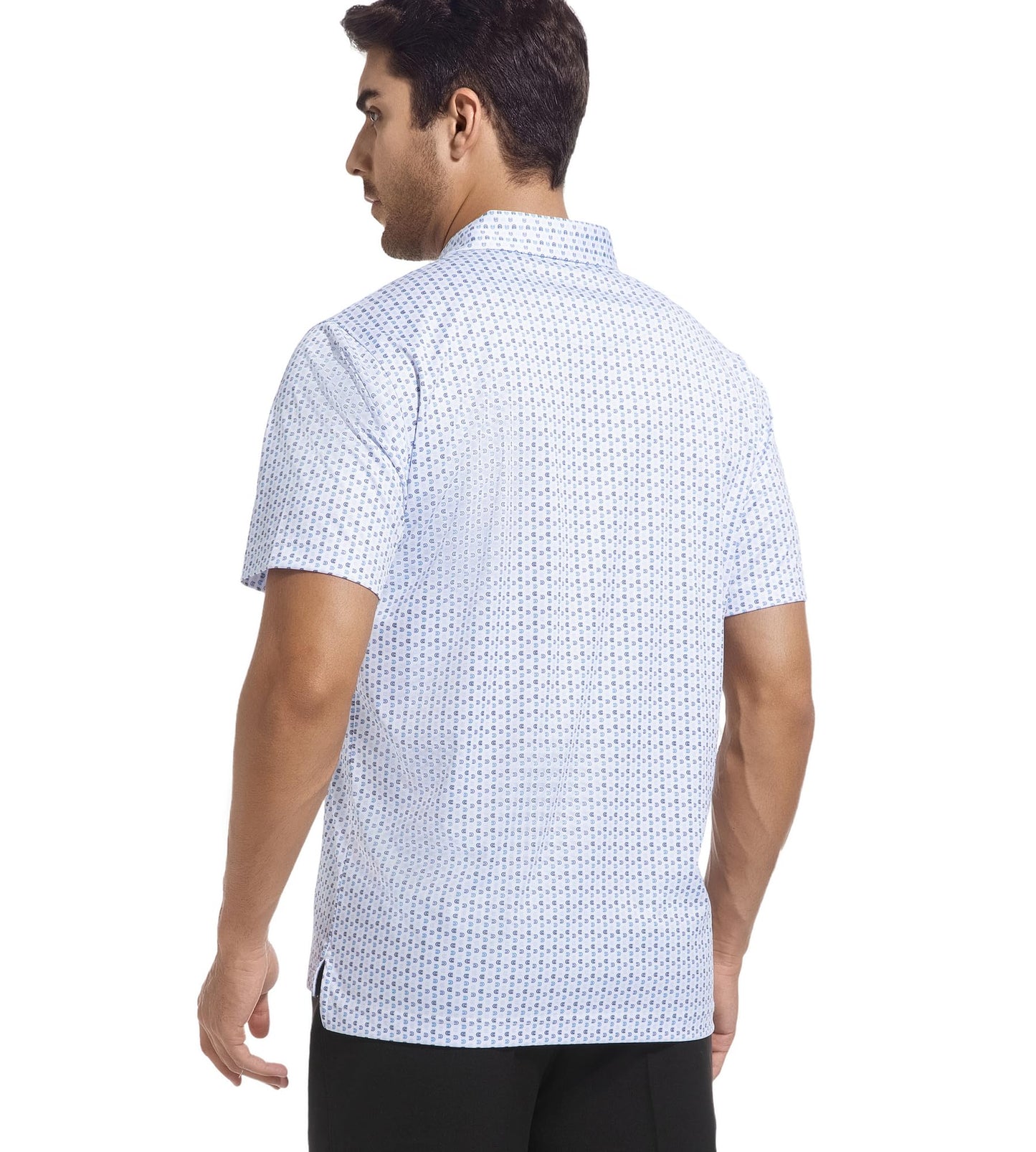 Alex Vando Mens Golf Shirt Moisture Wicking Classic Print Golf Shirts for Men,White U,XL