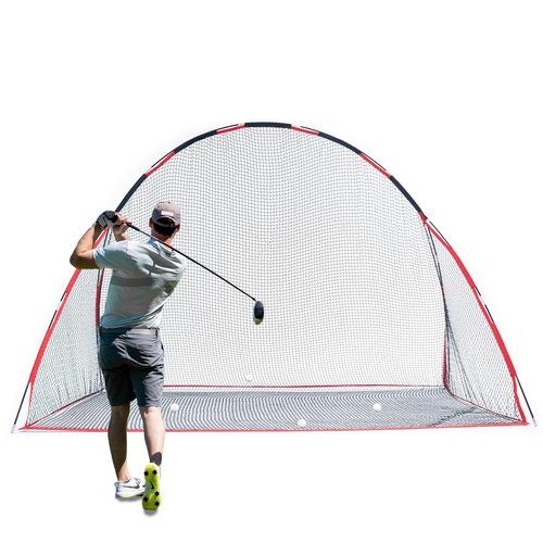 WishDirect Golf Net, 10 X 7 Ft Foldable Golf Practice Net with Side Barrier and Carrying Bag for Home Backyard Garage Practising Training Driving Chipping Swing