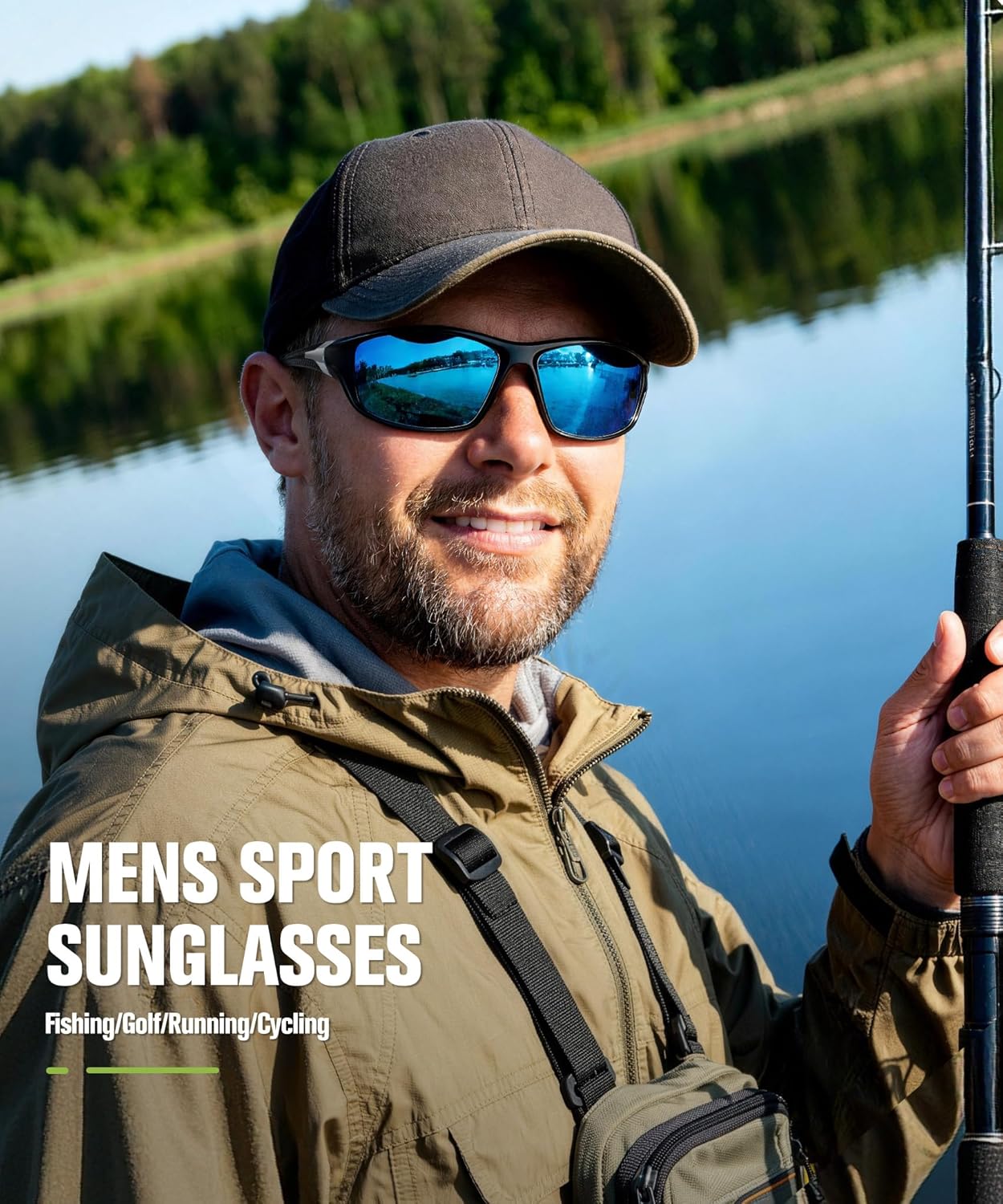 Polarized Sunglasses for Men - UV400 Sports Eyewear for Driving, Golf, Cycling & Fishing