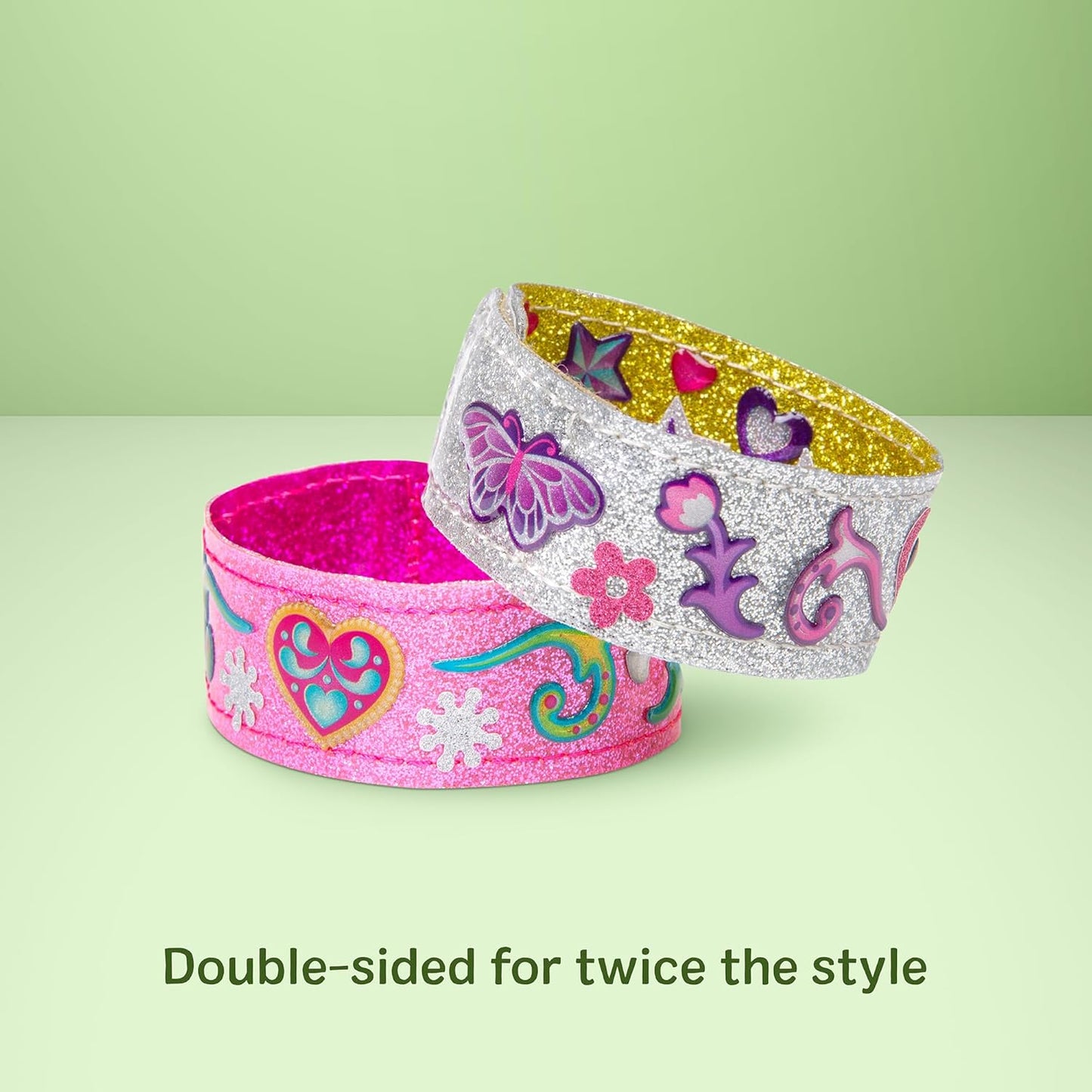 Melissa & Doug Design-Your-Own Bracelets - 100+ Sparkle Gems & Glitter Stickers | Fun Jewelry Craft for Kids Ages 4+