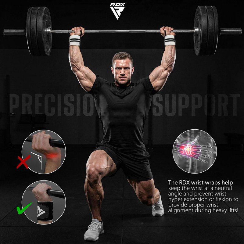 RDX Wrist Wraps for Weightlifting (Pair), IPL USPA Approved, Elasticated 18” Cotton Straps Support with Thumb Loop, Gym Wrap for Weight Lifting Powerlifting Competition Strength Training Bodybuilding