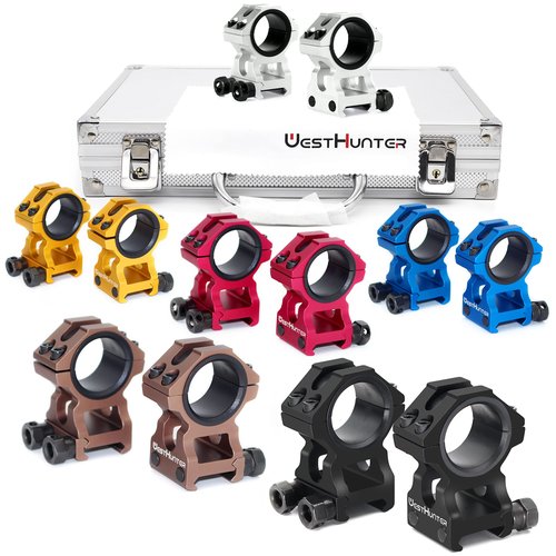 WestHunter Optics Picatinny Scope Rings, 1 Inch 30 mm Tactical Precision Scope Mount | 36 mm Center Height, Black