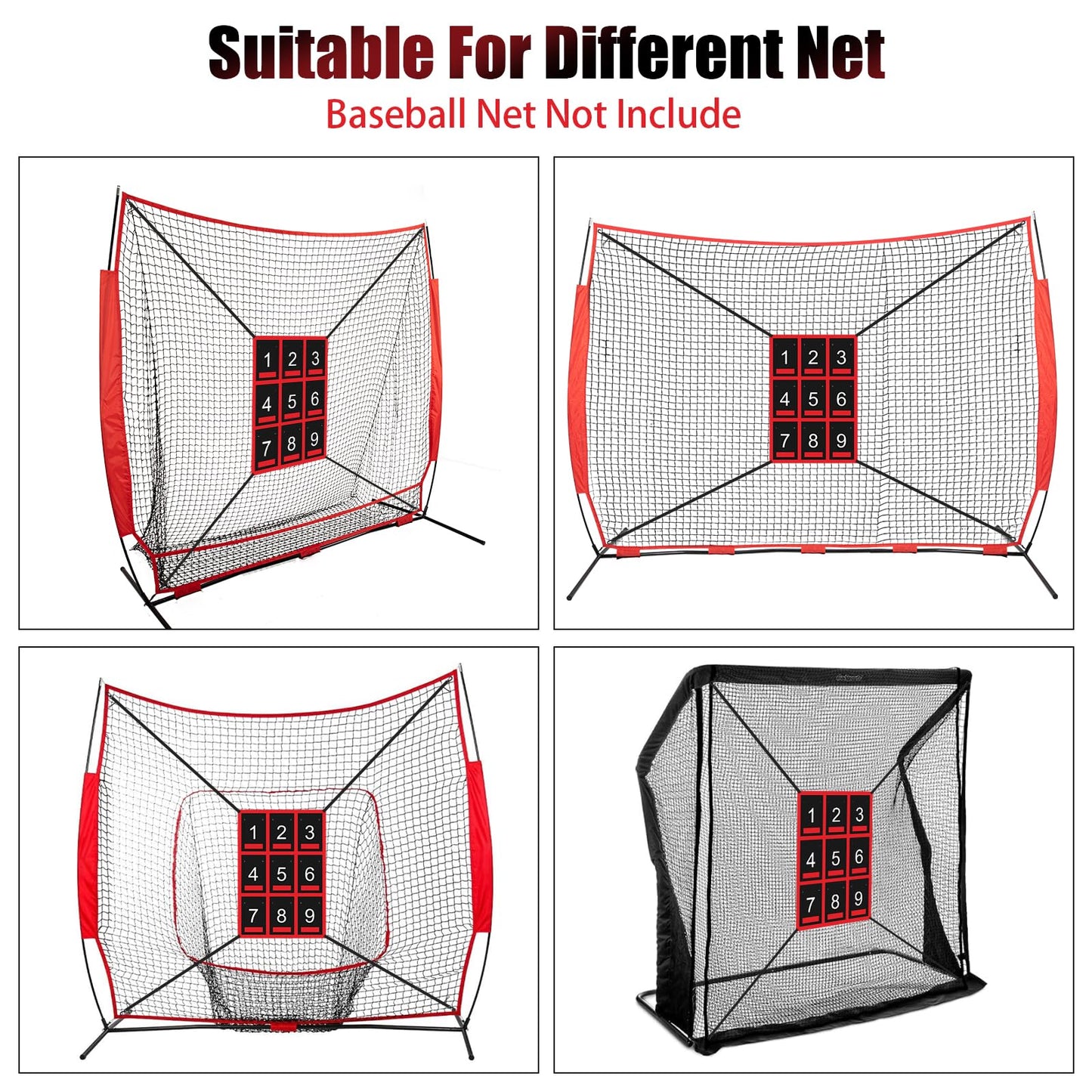 Waterproof Strike Zone Target Net,19 * 27in Clear Numbered Strike Zone,Adjustable and Durable Pitching Net with Strike Zone for Baseball&Softball Net,Applicable for Various Age Pitching Training