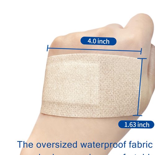 CareUs Silicone Adhesive Bandages Large Sizes for Sensitive Fragile Skin Flexible Fabric Latex Free Hypoallergenic Breathable XL Bandages for Adhesive Allergy Wounds, 32-Count Pack (8ct x 4)