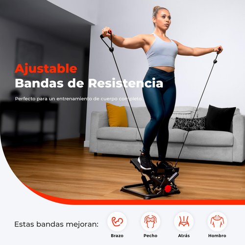 Sunny Health & Fitness Advanced Twist Stepper Machine Workout Cardio Mini Stair Master Climber Thigh Space Twist Stepper Resistance Band w Optional Free SunnyFit App Enhanced Bluetooth Connectivity