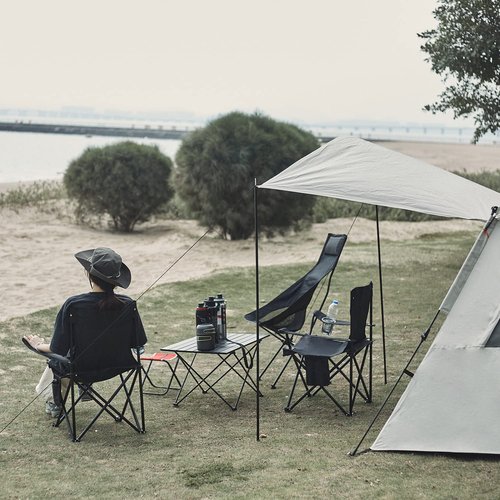 Damei century 4Pack Folding Camping Chairs-Lightweight, Installation-Free, Portable Chair for Beach, Lawn, Outdoor Sports, Red