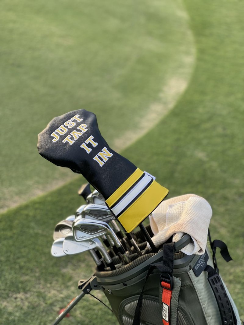 Wolph Happy Gilmore Golf Club Covers - Funny 'Just Tap It in' Driver Headcover - Premium Leather - Personalized Golf Club Covers - Golf Accessories for Men and Women, Fits Any Size.