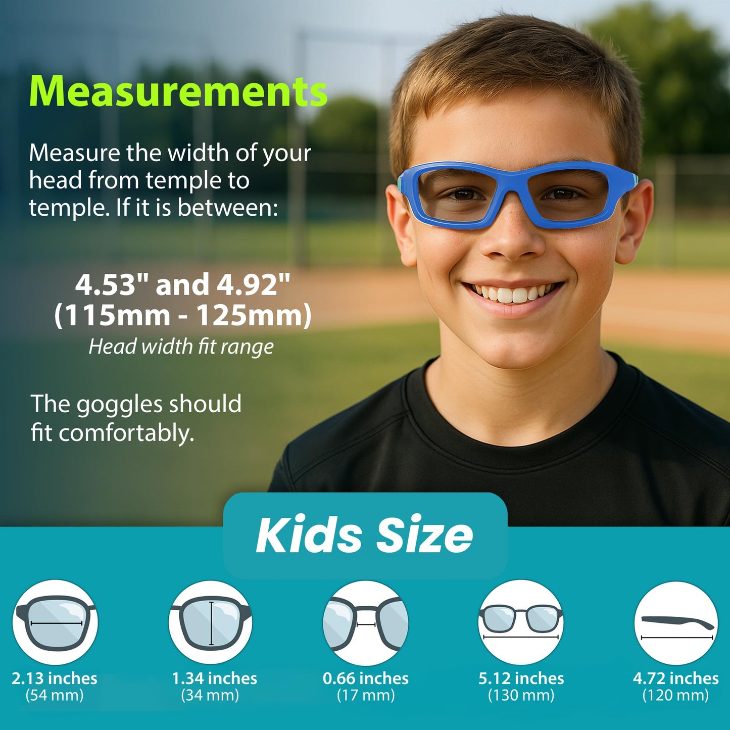 BLUE CUT Kids Sports Protection Goggles – Photochromic Safety Glasses for Children, Basketball, Baseball, Football, Soccer & Outdoor Sports