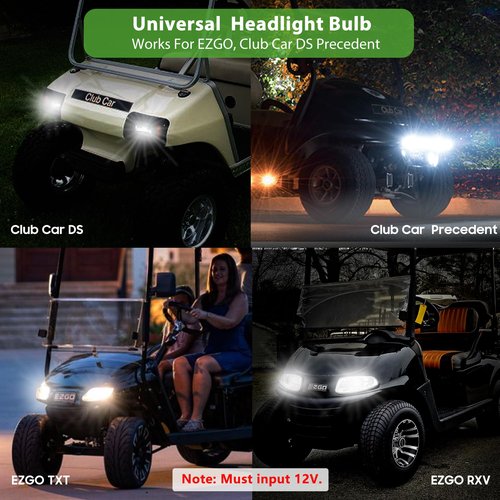 10L0L 881 Golf Cart Head Light Bulb for EZGO, Club Car DS & Precedent, Headlight or Fog Light Replacement Bulb, Pack of 2