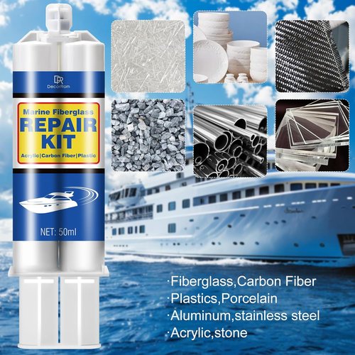 Marine Fiberglass Repair Kit - 3.4oz Gel Coat Epoxy for Quick Fixes on Boats, Acrylic & Porcelain