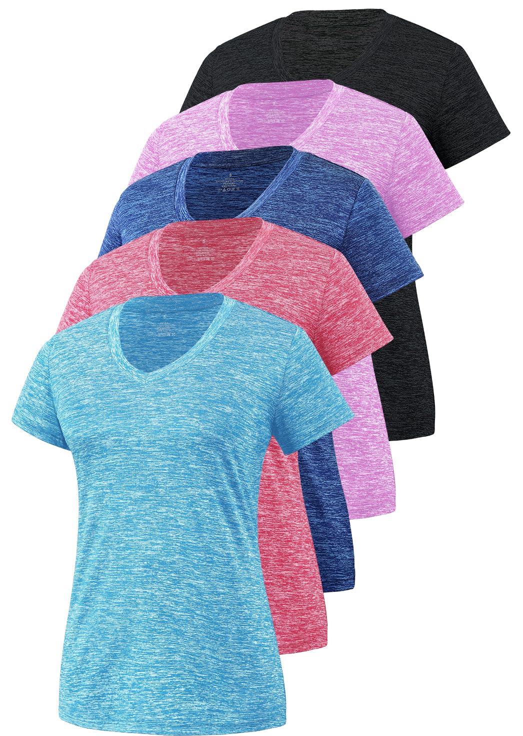 Cosy Pyro Women Short Sleeve V-Neck Athletic T-Shirt Exercise Tees Set 8 XL