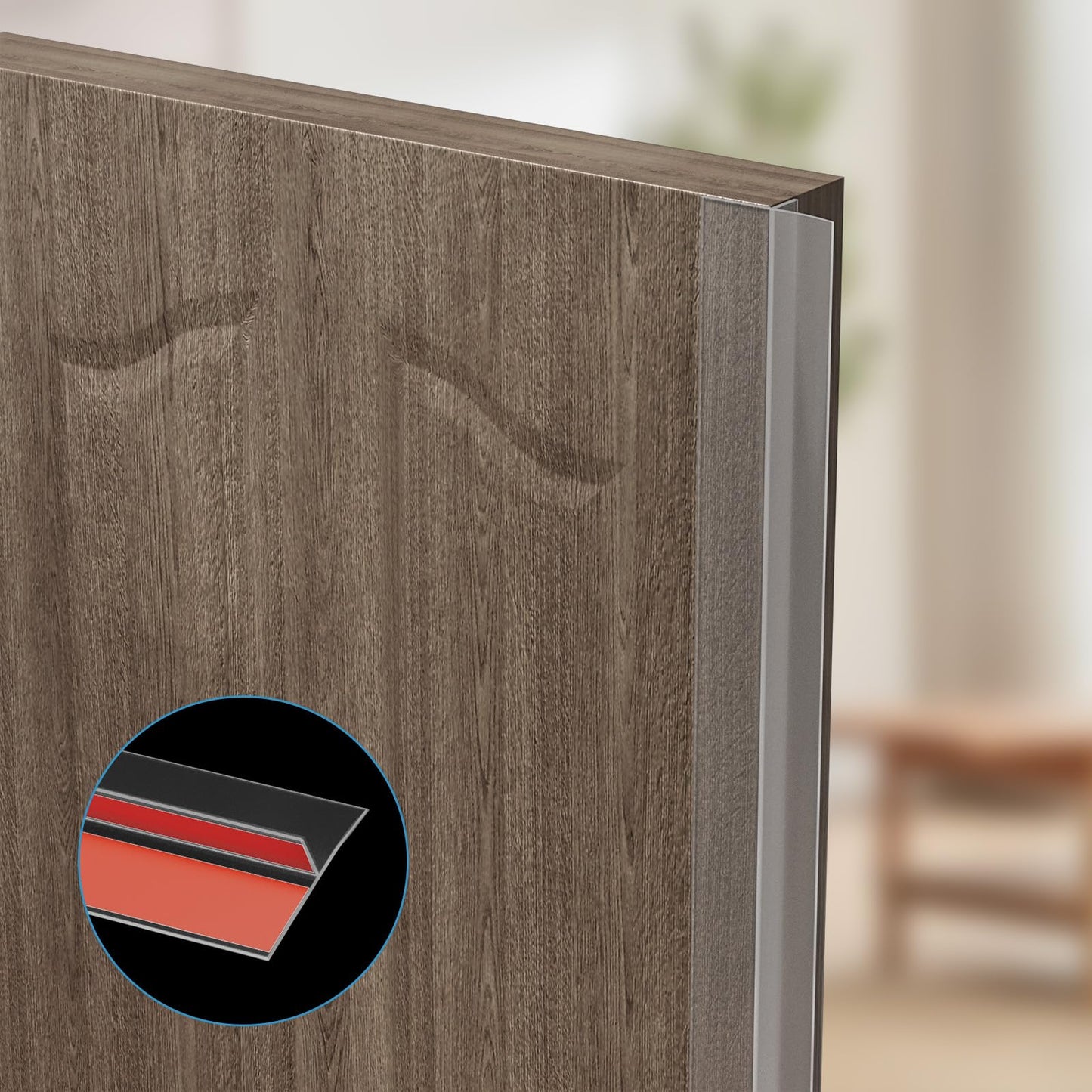 Elvone T-Shaped Door Draft Stopper, 1.37 in x 10 Ft Silicone Seal Strip for Windows Gaps, Weather Stripping Seal Strip Shower Sweep, Clear