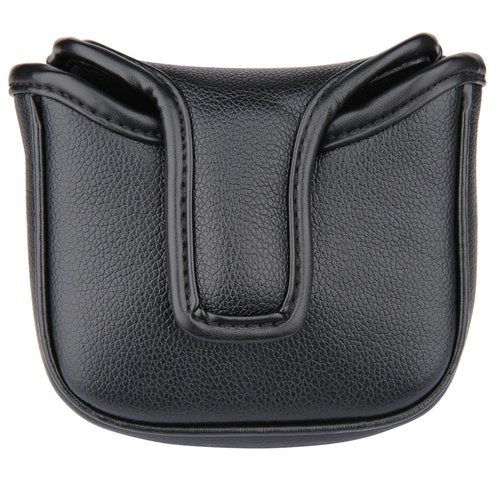 Golf Club Square Mallet Putter Head Cover Soft Leather with Embroidery Magnetic Closure (Black)