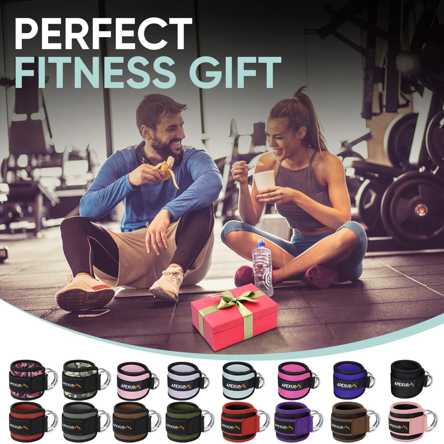 APEXUP Ankle Strap for Cable Machine, Ankle Resistance Bands, Cable Kick Back Straps for Gym, Glute Workouts, Leg Extensions, Adjustable Straps with Neoprene Padding (Single, Pink Camo)