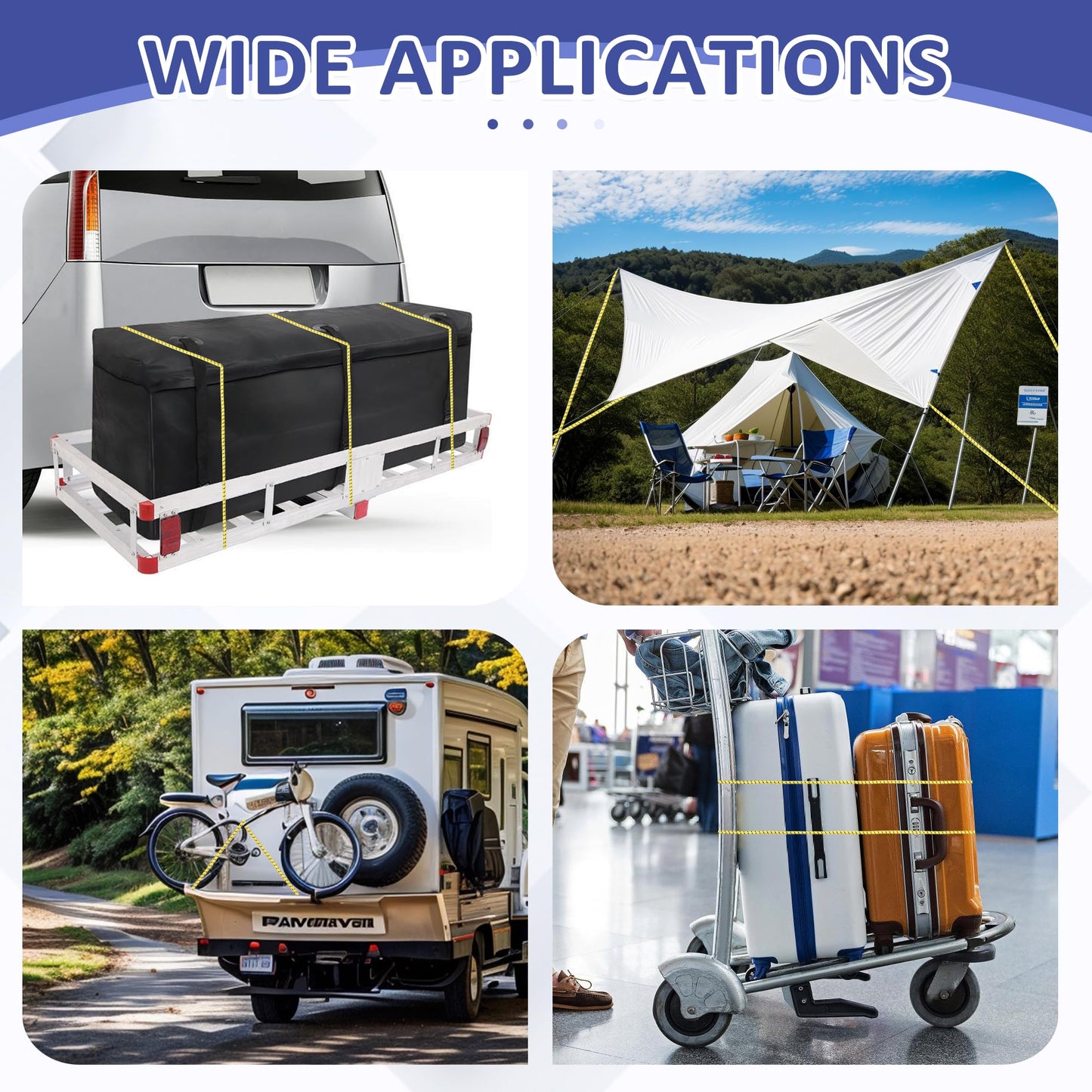 Roadtofree 8 Pack Bungee Cords with Hooks,Elastic Bungee Straps,Includes 40",32", 24", 16",Heavy Duty Outdoor Bungie Straps to Packing for Tent,Camping,Fastening Items,Storing Packages