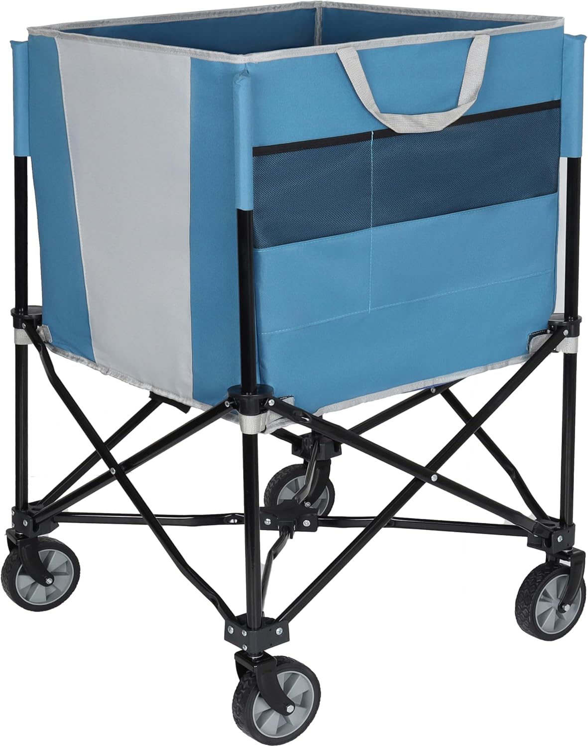 ZeHuoGe Rolling Ball Storage Cart - Collapsible Organizer with Wheels for Sports Equipment | Multi-Sport Family Gym