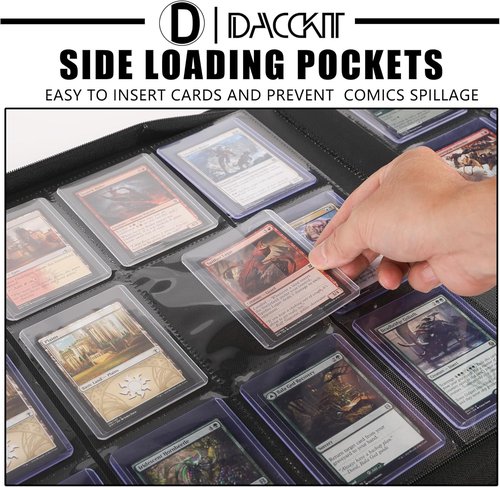 D DACCKIT Top Loader Binder - 12 Pocket Design Fits 480 Cards | Asakusa Green for Trading & Sports Cards