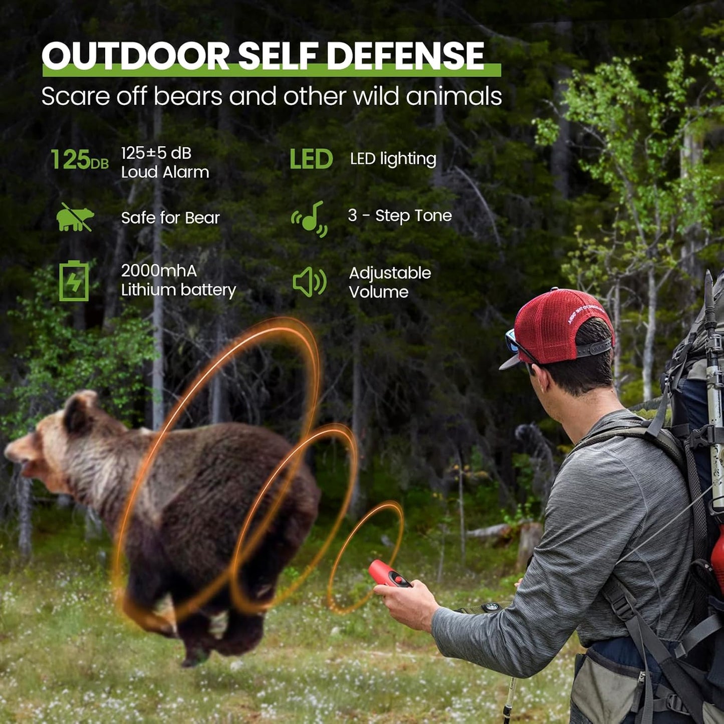 UNIWA Air Horn | 120 dB Loud Safety Horn with Compass & Thermometer for Hiking & Camping