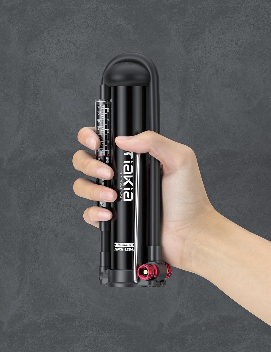 Tiakia High Pressure Bike Pump - Portable Hand Air Pump with Gauge for Presta & Schrader Valves | Aluminum Design