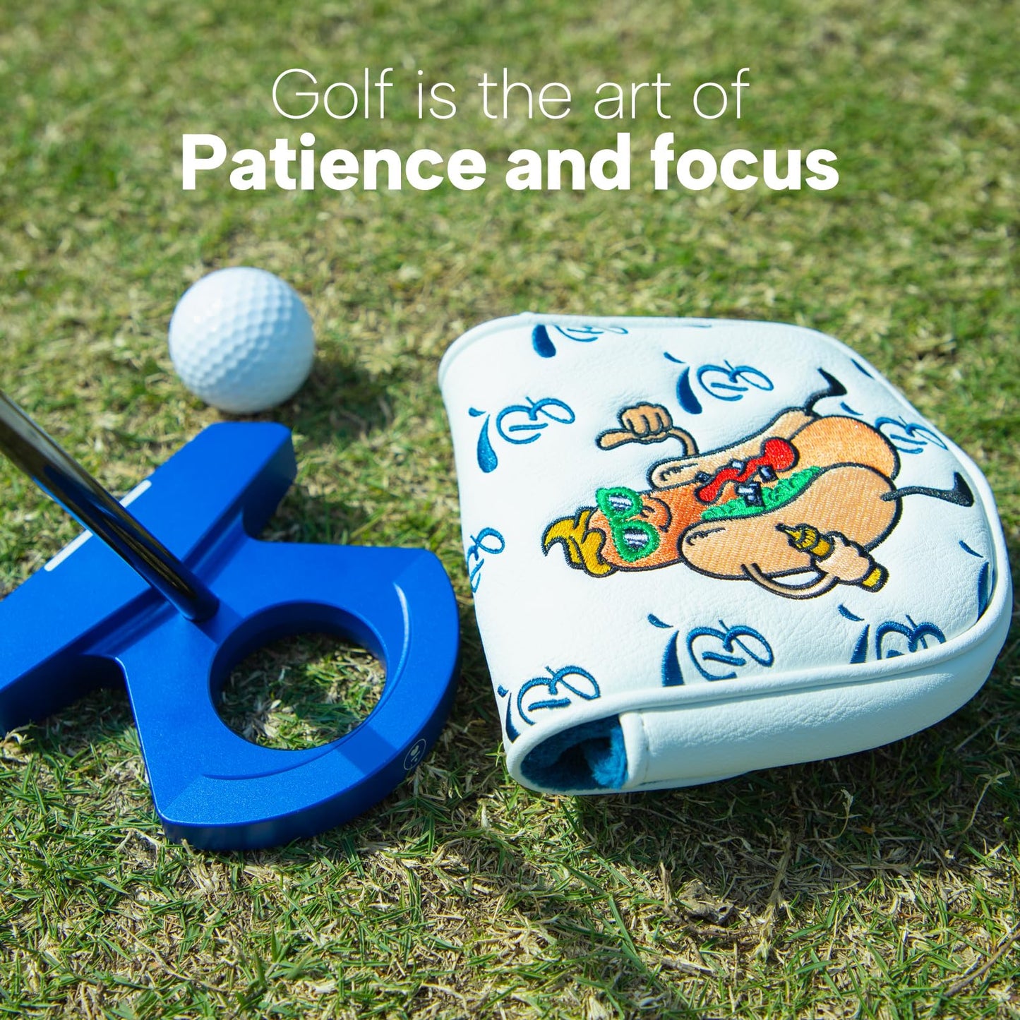 Golf Putter Covers DF3 Mallet Putter Putter Headcover Hot Dog with Magnetic Closure Golf Club Covers Leather Mallet Putter Covers for DF3 Putter