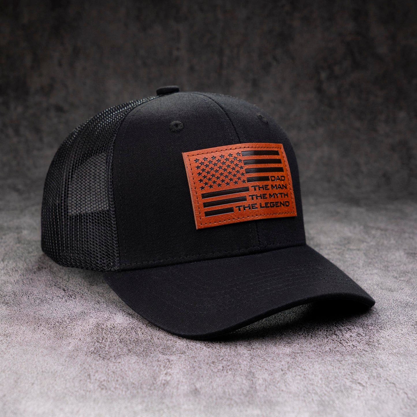 Dad The Man The Myth The Legend Flag Hat, Fathers Day Birthday Gifts for Dad Papa from Daughter Son Black Cap (US, Alpha, One Size, Black)