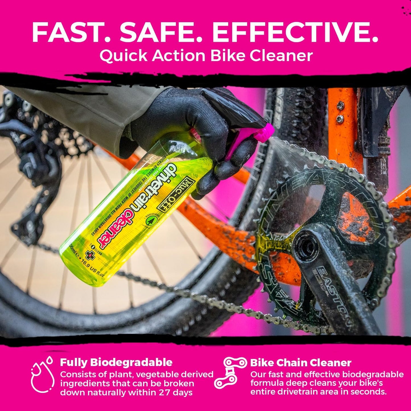 Muc-Off Nano Tech Bike Cleaner 1L - Biodegradable Formula, Safe for Carbon Fibre & All Surfaces