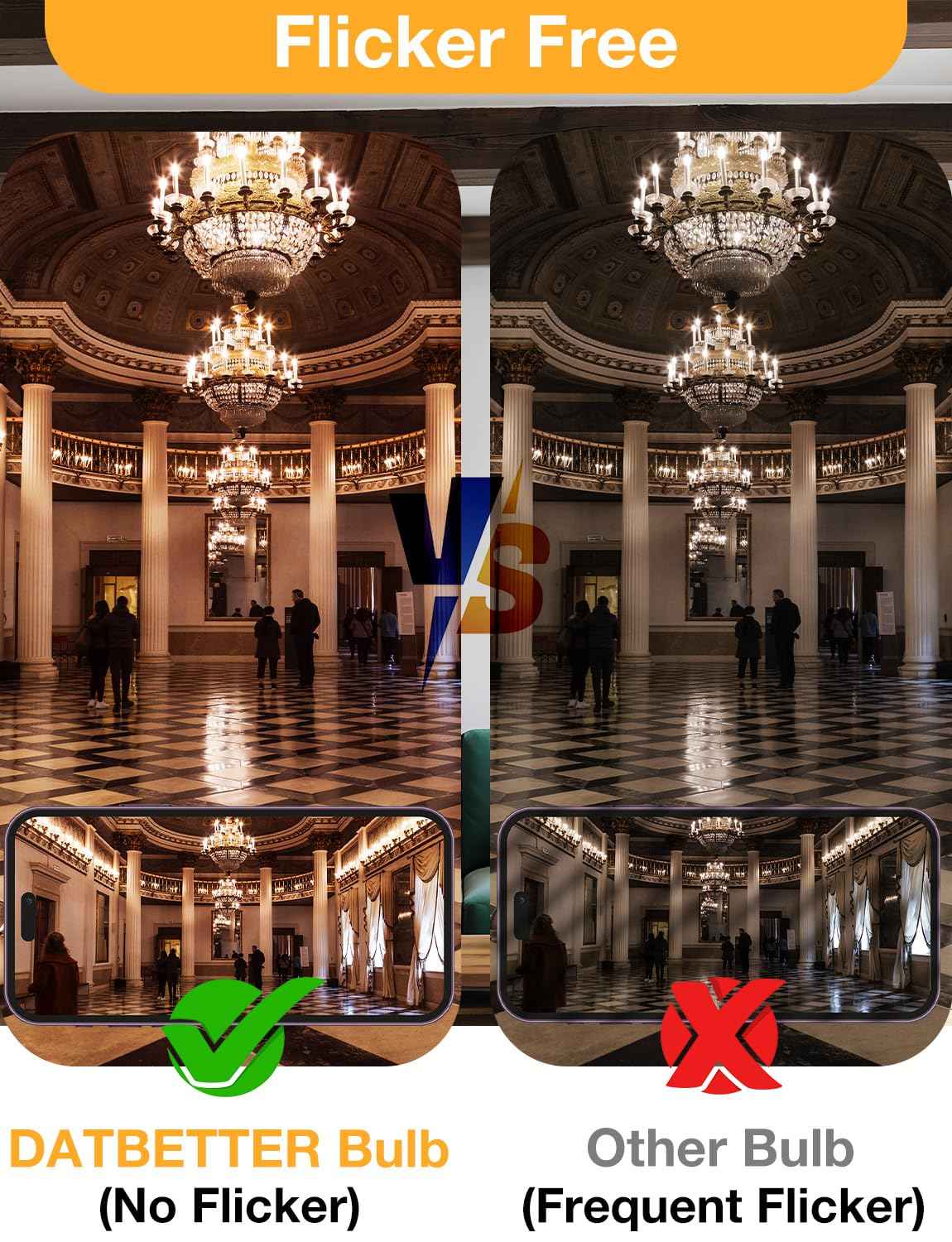 DAYBETTER Chandelier Light Bulbs, Candelabra Light Bulbs 40 Watt Equivalent E12 LED Bulb Dimmable, 2700K Soft Warm White, 4.5W 400LM, Flame Tip Vintage Candle Light Bulb, 12 Pack