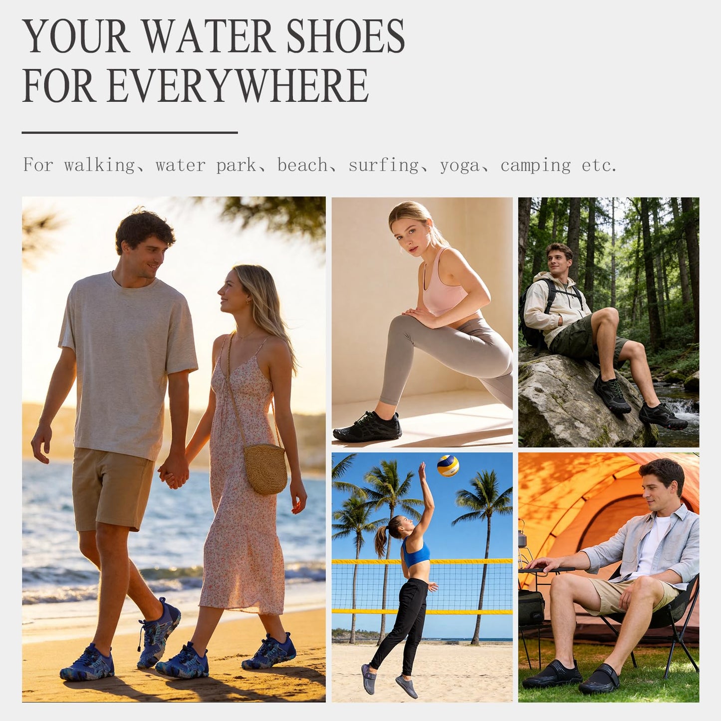 LIZRHA Water Shoes for Men and Women Quick Dry Aqua Swim Barefoot Shoes for Outdoor Fishing Beach Pool Boat Surfing Walking Water Park and Yoqa Activities