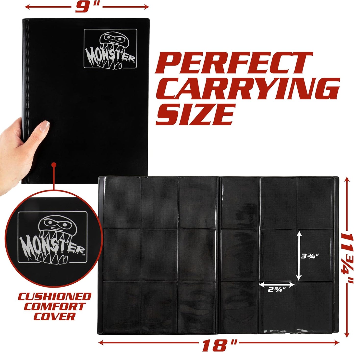 Skiennix 9 Pocket Trading Card Binder - Matte Black Album with Side Loading Pockets | Anti-Theft Organizer for 360 Cards - Compatible with Pokémon, Yu-Gi-Oh!, MTG Magic The Gathering