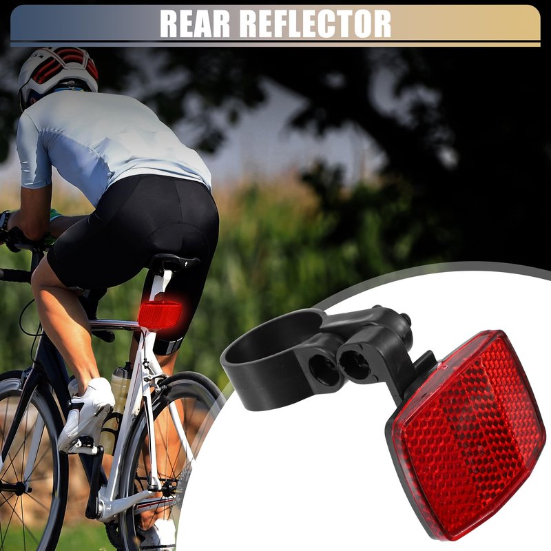 X AUTOHAUX 4pcs Bicycle Front Rear Reflector Kit Mountain Bike Safety Warning Reflectors for Handlebar Seatpost and Night Cycling Red and White