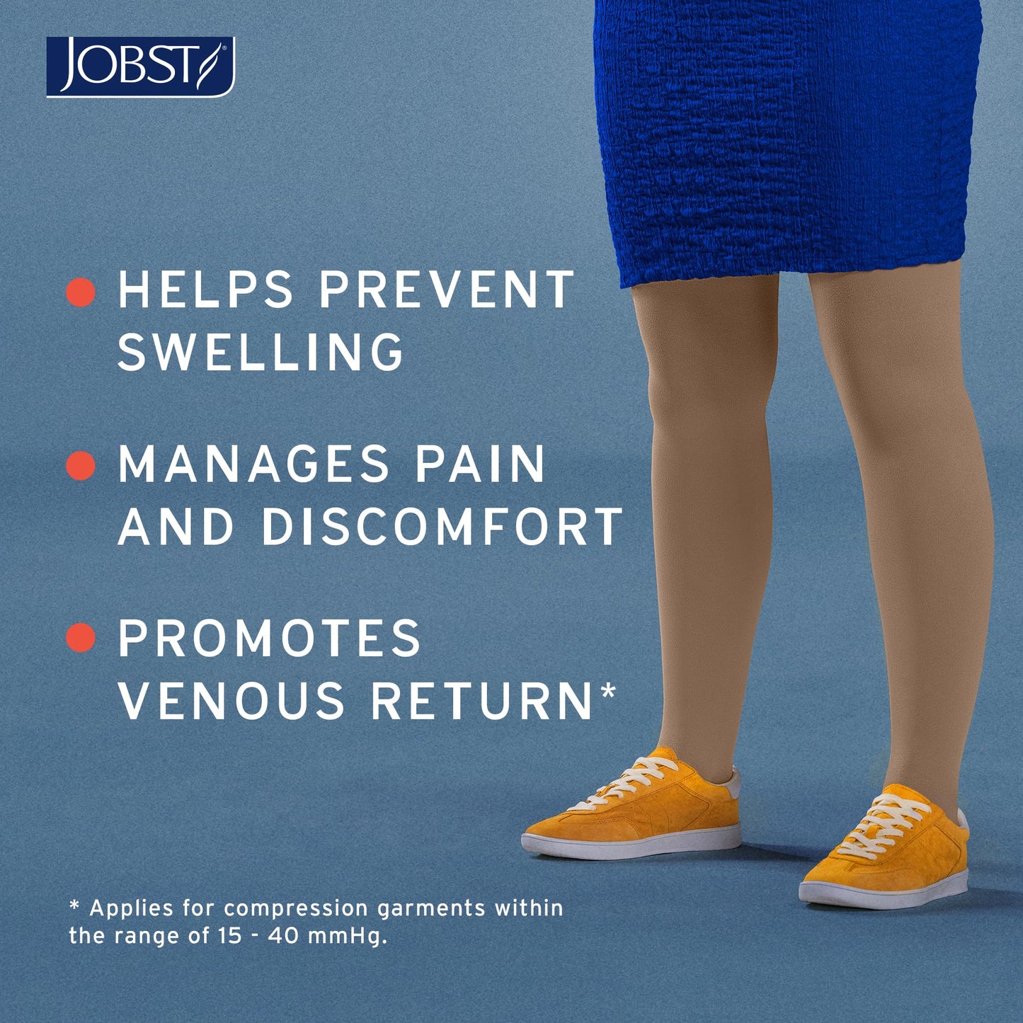 JOBST Relief Thigh High Graduated Compression Stockings 15-20mmHg - Comfortable Unisex Design with Silicone Dot Band - Open Toe, Beige, Medium