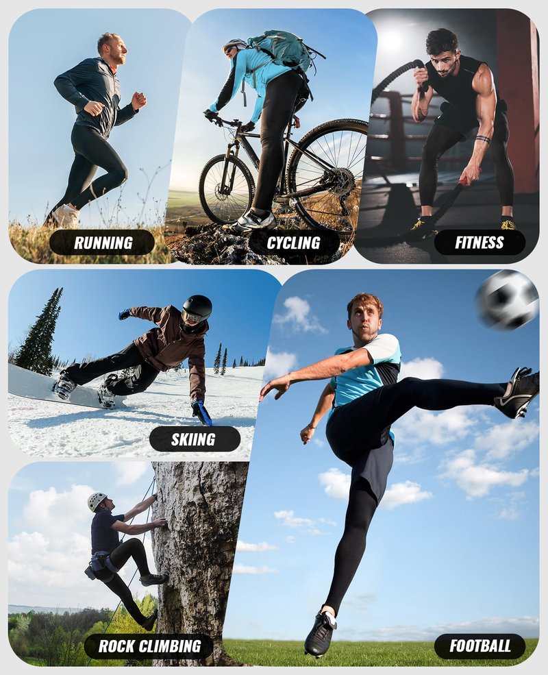 Niksa 1/3 Pack Men's Compression Pants with Pocket, Performance Athletic Sports Leggings & Gym Tights for for Running Yoga Basketball Workout Sports
