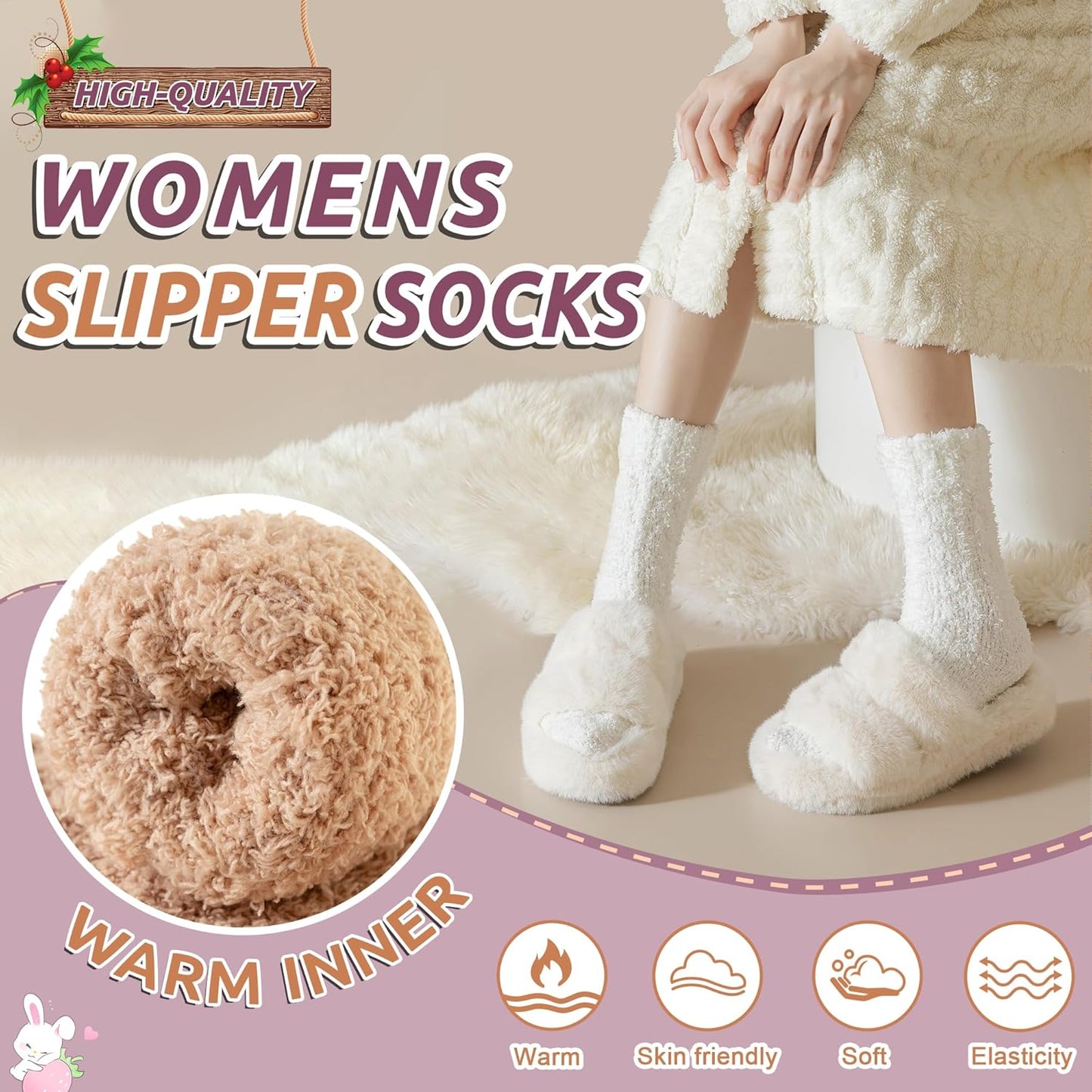 WEVIAS Women's Fuzzy Socks - Cozy Plush Winter Slippers for Ultimate Comfort | Soft Fleece Design