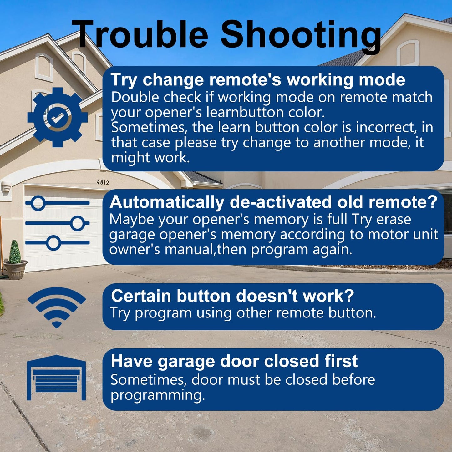 2 Garage Door Opener Remote, for Chamberlain Craftsman LiftMaster Garage Door Opener Produced Since 1993, Replaces 893LM 893Max 891LM 971LM 973LM 371LM 373LM,Keyless Entry, Safe Security+2.0