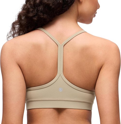 CRZ YOGA Y Back Sports Bra for Women - Padded Racerback Low Impact Workout Top | Butterluxe Fabric