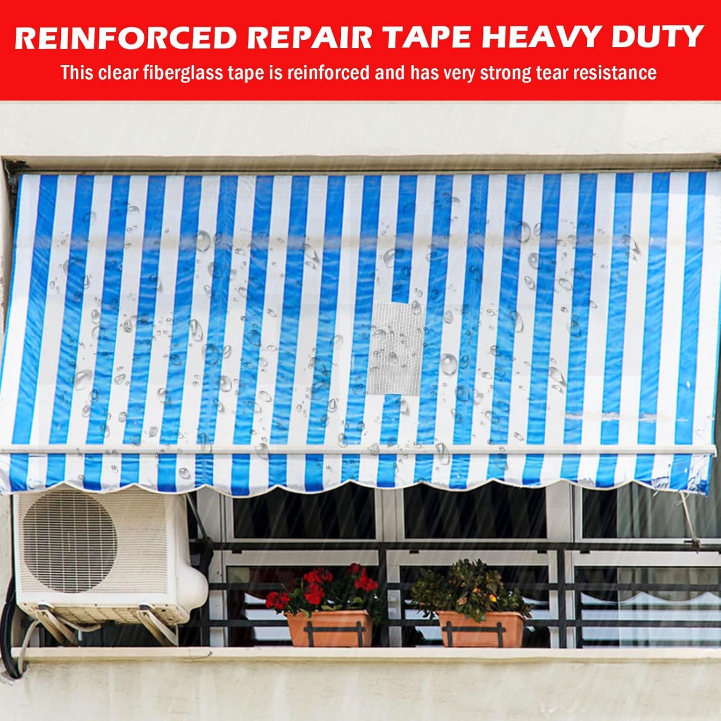 Skiennix Fiberglass RV Awning Repair Tape Kit - 5 Inch Wide, 39ft Heavy-Duty Waterproof Patch for Tents, Tarps, and Canopies