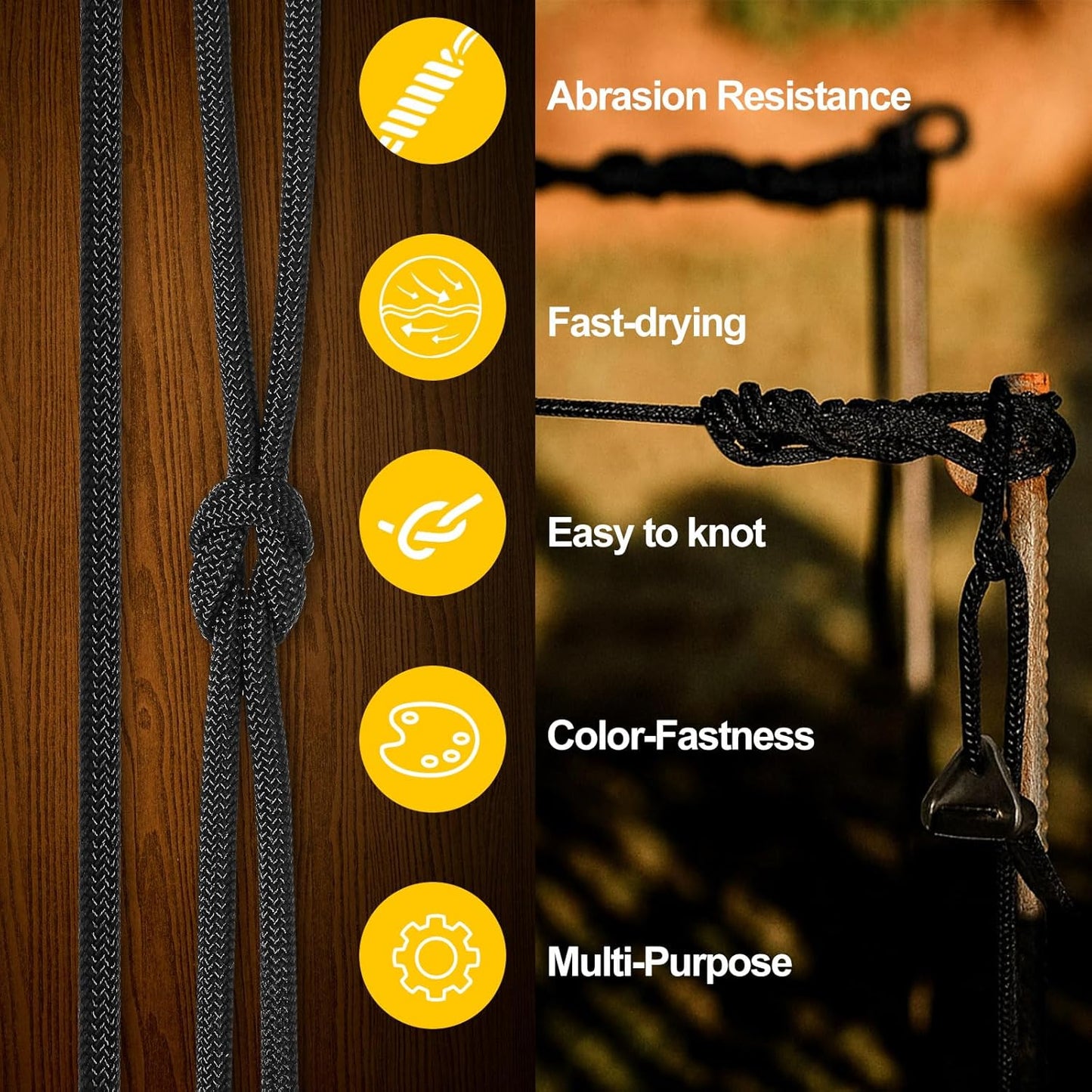 SATINIOR Paracord Rope 1250ft | 7 Strand Core Tactical Parachute Cord - Durable Utility Rope for Survival, Hunting & Camping