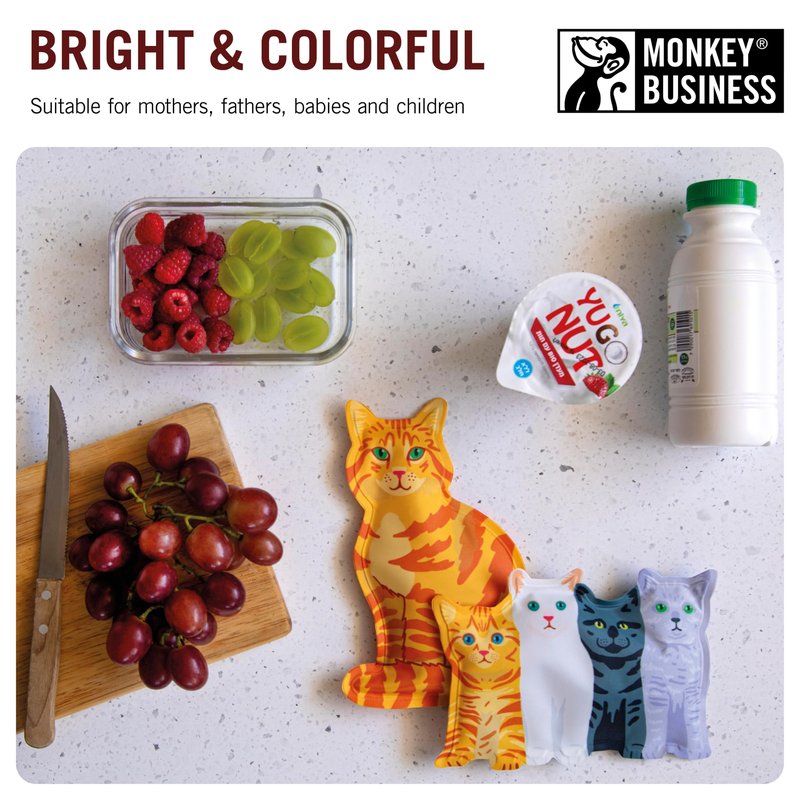Monkey Business Icepadz Soft Ice Pack Set, 2 Reusable Ice Packs for Baby Bottles and Breast Milk, Slim Ice Pack for Cooler and Lunch Box, (Icepadz - Kitty)