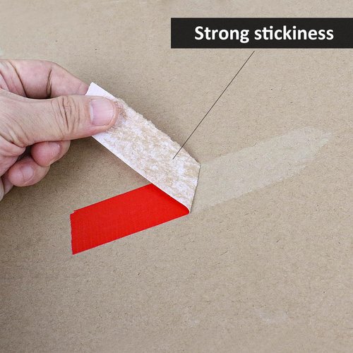 BOMEI PACK Heavy-Duty Waterproof Duct Tape - 1 Inch x 60 Yards, No Residue, Tear by Hand (Red)