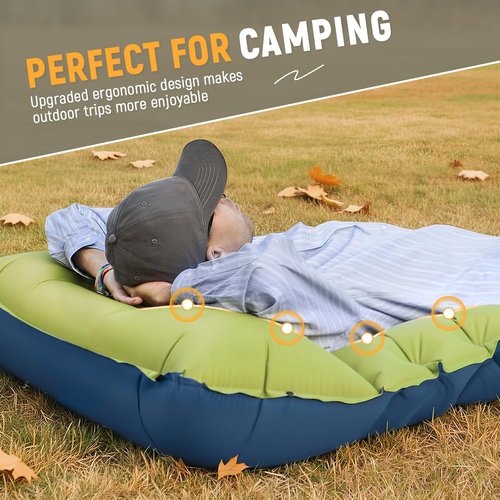 Myxslop Camping Sleeping Pad, Ultralight Camping Mat with Built-in Foot Pump, Comfortable Sleeping Mat for Backpacking, Car Traveling,Tent,and Hiking