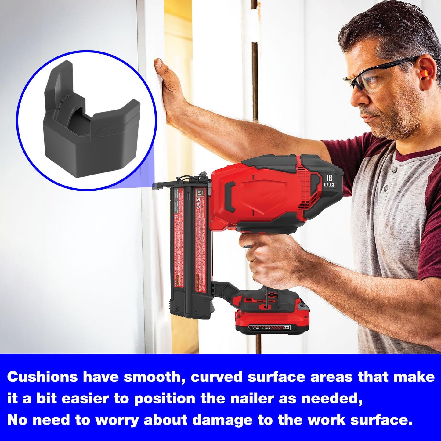 N567537 Nail Gun No Mar Pads Replacement Craft-sman Nailer No Mar Pads CMCN618B, CMCN618C1 and CMPBN18K Nailer Tip - 3 Pack