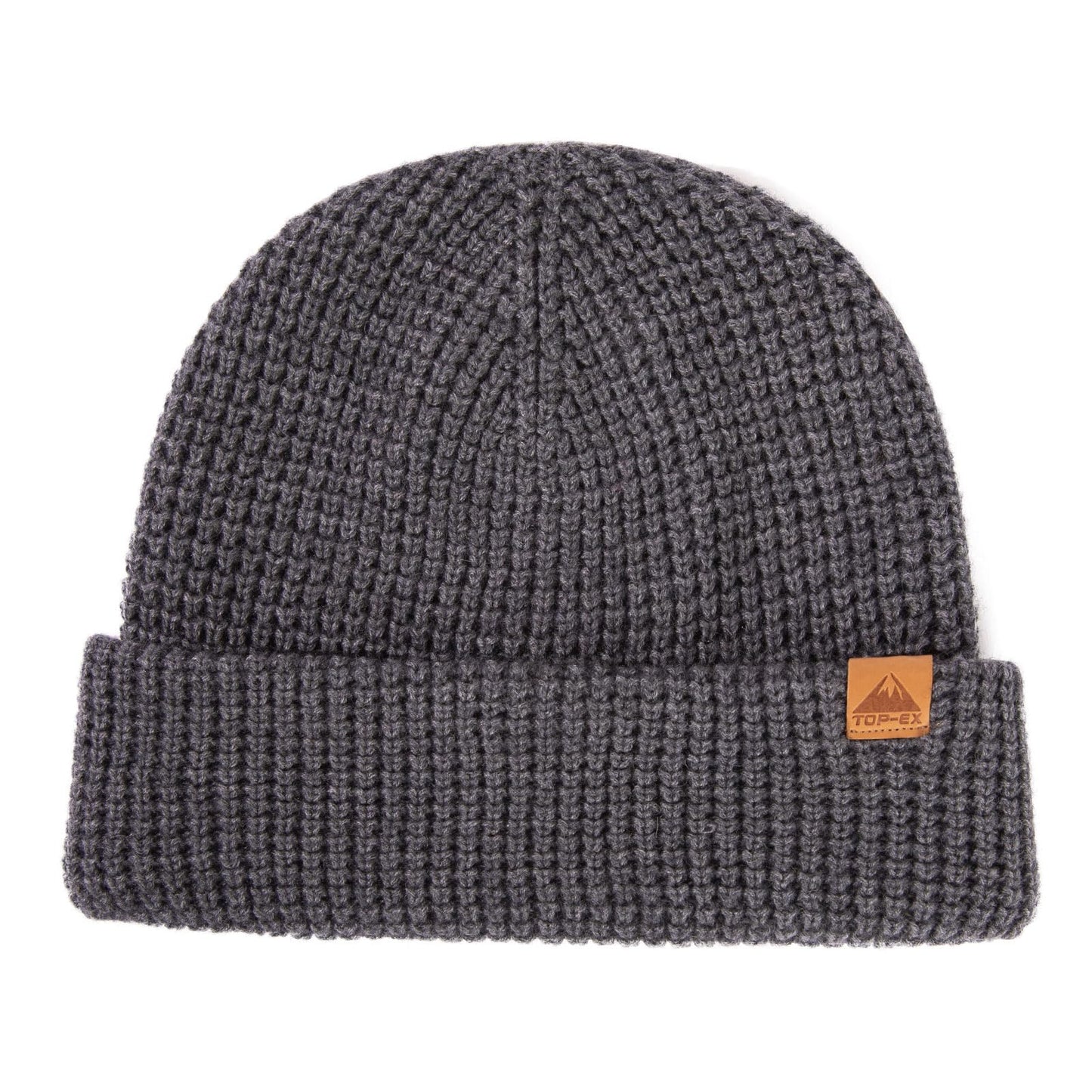 Mens Womens Oversized XL/XXL Winter Waffle Beanie Merino Wool Blend Knit Skull Watch Cap for Extra Large Big Heads Fisherman Warm Hat Cold-Weather Grey