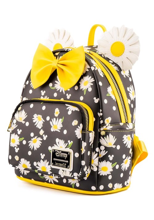 Loungefly Minnie Mouse Daisies Mini Backpack BlackWhiteYellow