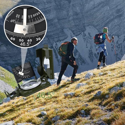 COVVY Compass,Outdoor Military Waterproof Lens Sighting Scout Compass,High Precision Directional Compass Hiking with Survival Gifts Whistle for Hiking Backpacking Camping、Outdoor Navigation