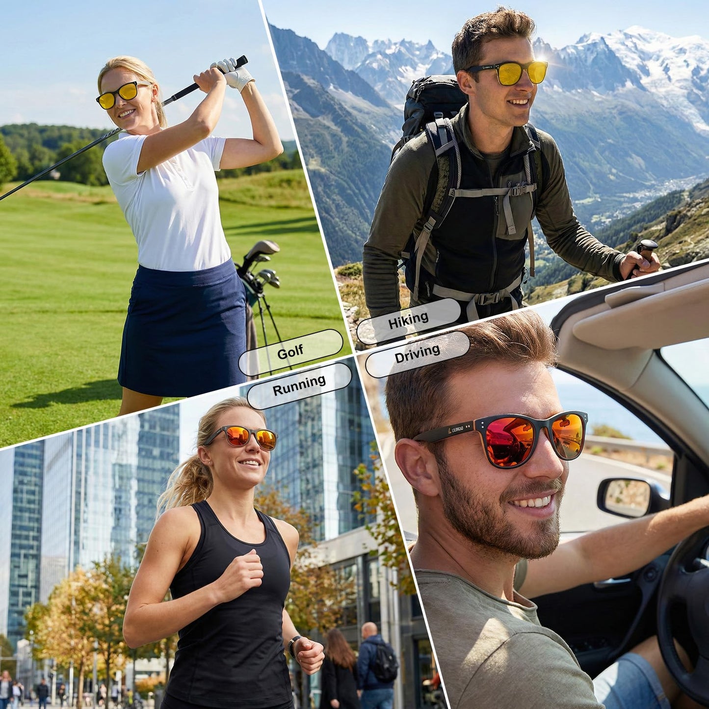 LILONGAD PC-Polarized Sunglasses for Men & Women – TR90 Frame, Mirrored, Anti scratch polarized sunglasses Lenses, UV400 for Running & Driving (Blue/Green REVO)